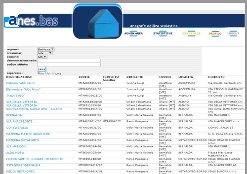 Anagrafe dell’edilizia Scolastica in Basilicata