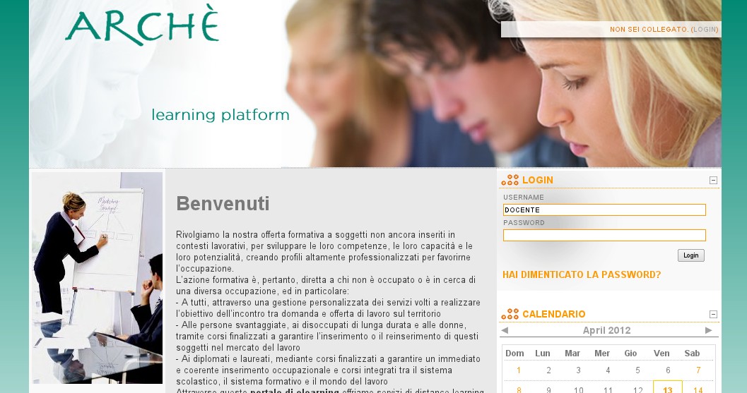 elearning platform per l’ente di formazione Archè