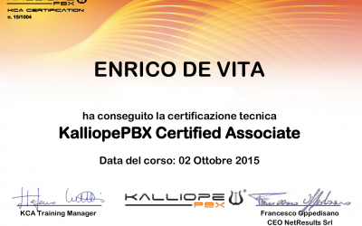 Certificazione  centralini VoIP KalliopePBX